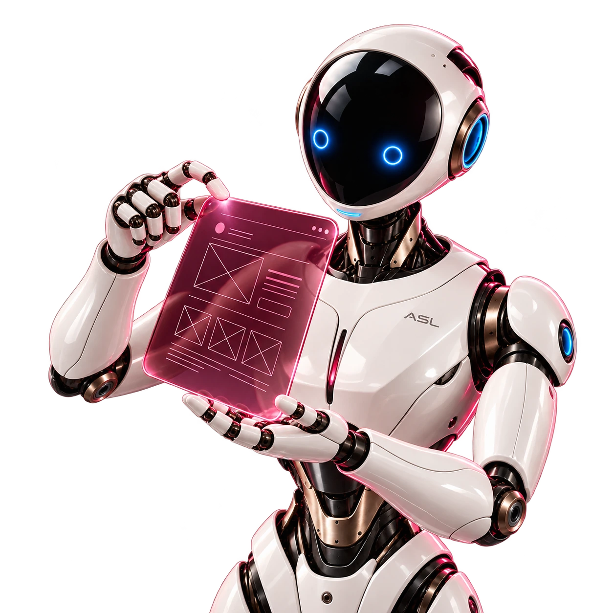 The ASL robot carefully shaping a floating glass interface